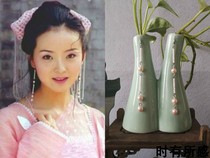 Martial Arts Martial Arts Warrior Foreign History White Flying Kings Identical Ear Pendant Pink Rice Pearl Earline Fairy Temperament Earrings