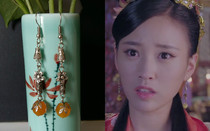  Breaking bad hexagram master Yi Yanting Princess Leping with earrings agate tibetan silver earrings ancient costume Hanfu skirt earrings