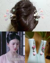  Datang glory Shen pearl Jingtian with the same headdress earrings Ancient costume Hanfu accessories earrings hairpin hairpin