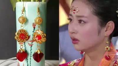 Painted skin true love no regrets Li Jingying'e earrings glazed earrings ancient costume Hanfu dragon and phoenix hanging bride accessories