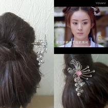  Chu Qiao Chuanxing Zhao Liying with the same hairpin hairpin Tibetan silver bell Stepping costume Hanfu cheongsam tea dress headdress