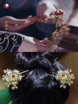  Splendid Weiyang crown princess with the same hairpin Pure copper crystal hairpin Ancient costume Hanfu accessories dragon and phoenix coat bridal headdress