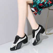 2021 new net cloth women Latin dance shoes fruit fruit not not jitterbar dance shoes soft bottom professional performance Men