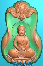 Snake-headed sitting Buddha guardian saint of the Great Sun Tathagata finely carved image relief jade carving grayscale image computer engraving JDP BMP