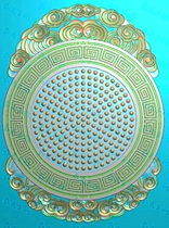 Antique Xiangyun brand head round brand milk ding carving relief jade carving gray scale computer engraving JDP BMP