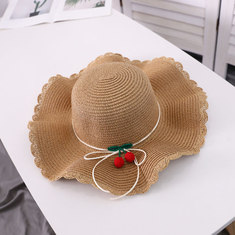 Women's Streetwear Cherry Ruffles Straw Hat display picture 7