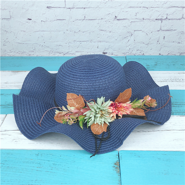 Femmes Vacances Couleur Unie Fleur Froufrous Chapeau De Paille display picture 2