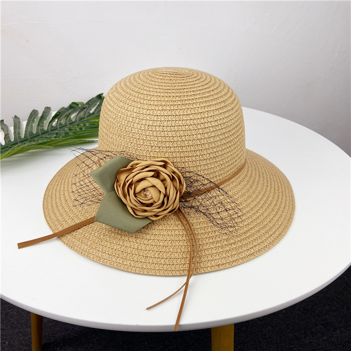 Women's Pastoral Flower Flowers Big Eaves Straw Hat display picture 1