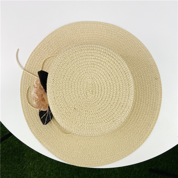 Women's Pastoral Leaves Flower Flat Eaves Straw Hat display picture 6