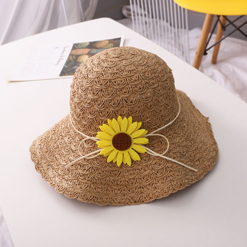 Femmes Pastorale Fleur Grand Avant-Toit Chapeau De Paille display picture 1