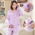 Đồ ngủ bà bầu, quần áo bầu, cotton tinh khiết mùa xuân và mùa thu, đồ cho con bú sau sinh, dài tay, bộ đồ cho con bú mỏng mùa đông, dịch vụ tại nhà - Giải trí mặc / Mum mặc