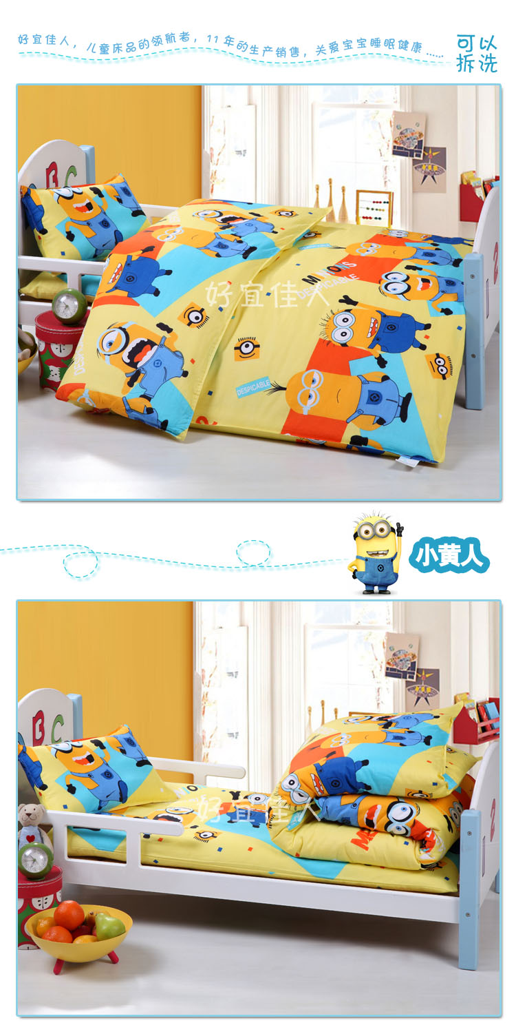 Mẫu giáo ba mảnh cotton trẻ em nap quilt mùa xuân và mùa hè cotton bé quilt mùa thu và mùa đông bộ đồ giường sáu bộ