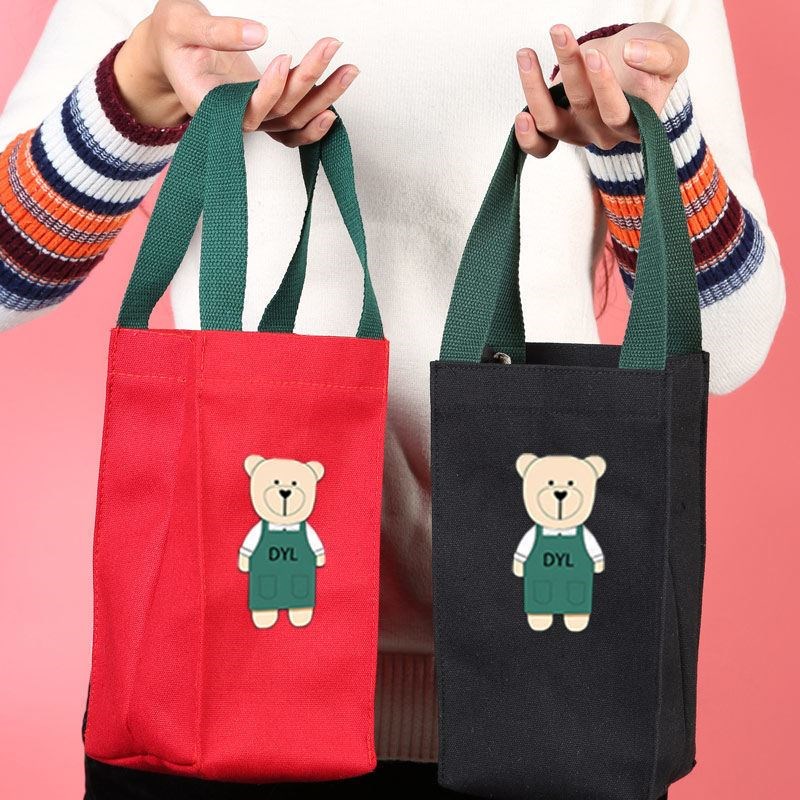 Cute cartoon portable water cup bag stewed kettle universal kettle storage umbrella thermos cup protective sleeve tote bag