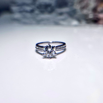 18K white gold mosanstone ring starlight six claws micro-inlaid with D color female 1 clawed ring can be set pt950 platinum color gold