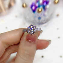 18K Platinum Mosanstone Six Claws Micro Insert Ring D Color Woman 1 Carat Wedding Ring can be set pt950 Platinum color gold