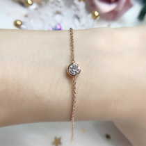 18K rose gold mosanstone D color bracelet woman 50 points 1 clawed wedding ring can be set pt950 platinum color gold