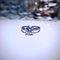 PT950 Platinum Mosanstone Ring Six Claws Microinlaid Custom 18K Platinum Color Gold Wedding Wedding Courting Diamond Ring