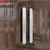 Framed glass door handle with engraving customization hotel conference room shop private room solid wood door brushed silver large handle