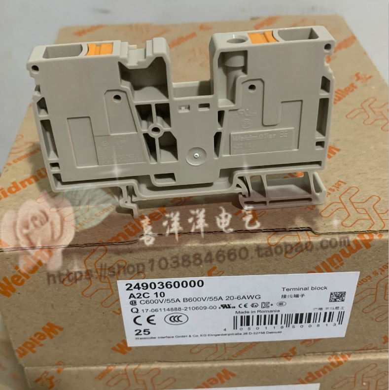 New original Weidmüller 10 square straight-through terminal A2C 10 2490360000