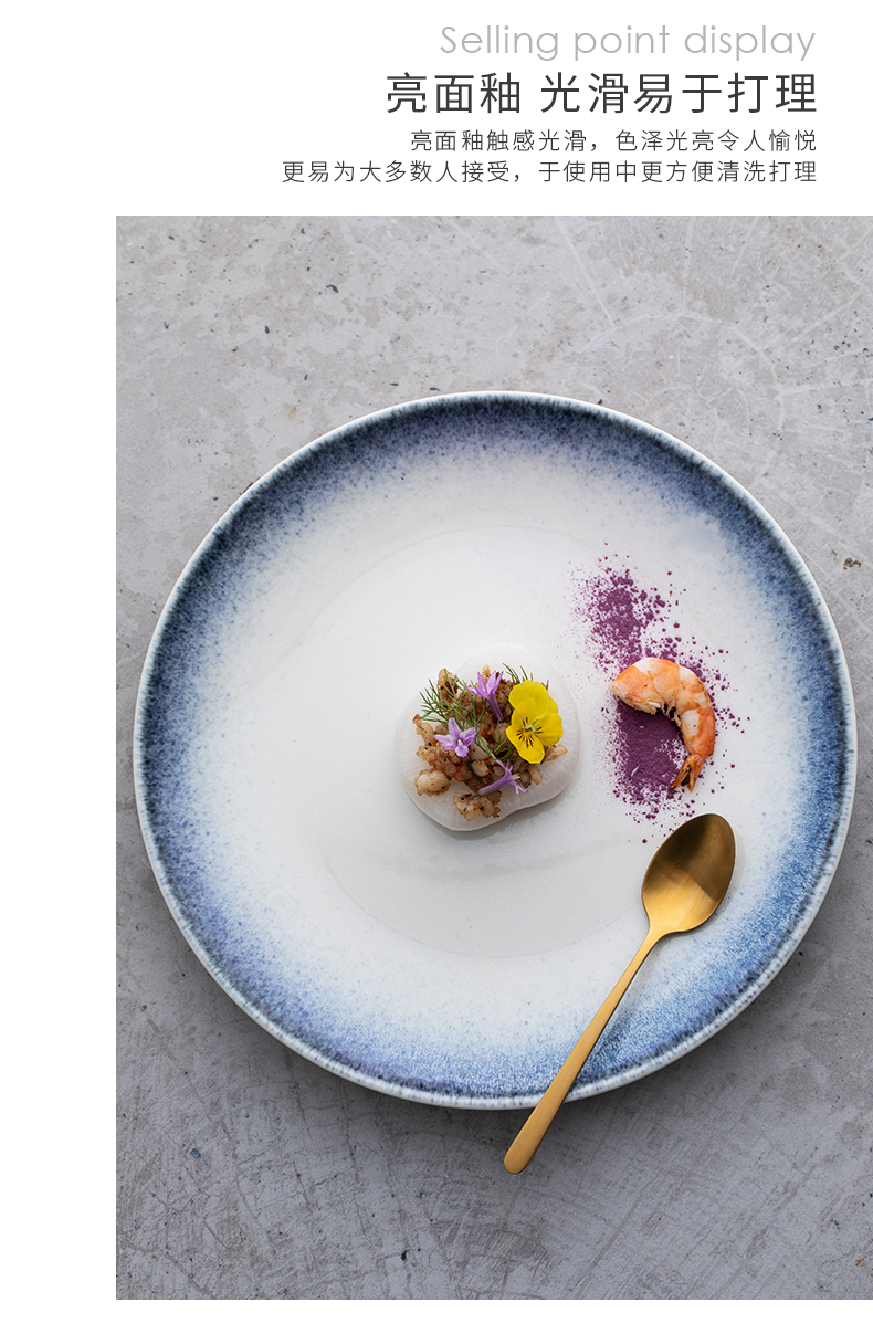 Eat them neve grey - blue dish dish dish household net HongCan dish creative dishes cup wind tableware ceramics northern Europe