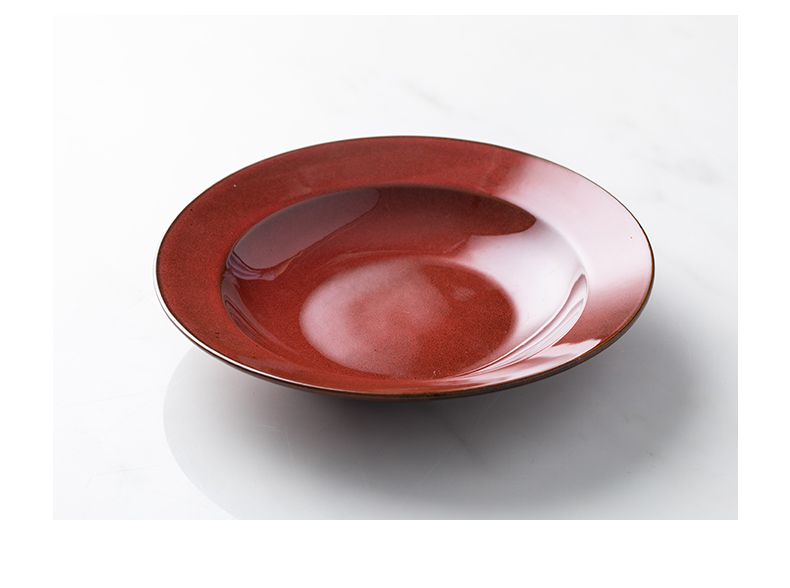 Straw and ter dinner plate plate household European - style soup plate creative ceramic pasta dish move western soup plate