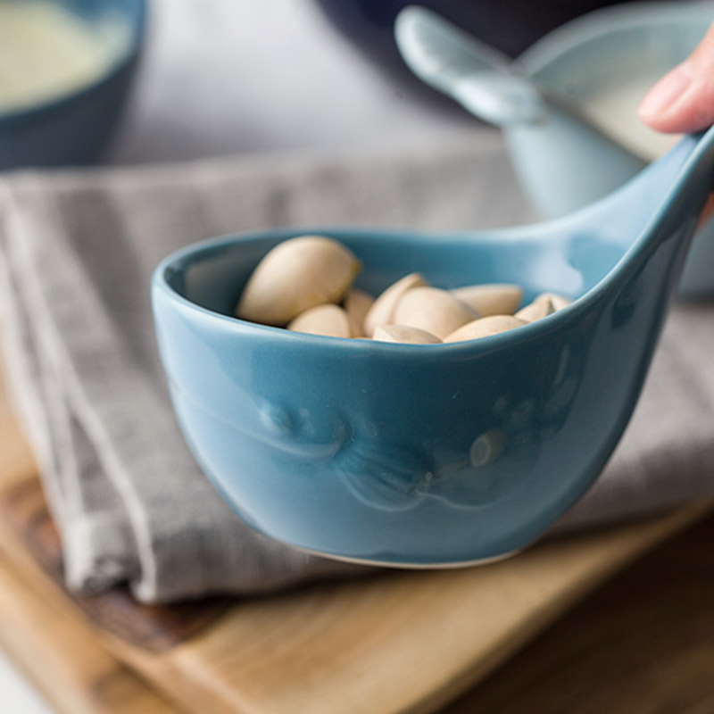 And single handle dab of ceramic bowls creative small bowl of baking bowl whale ceramic disc handle bowl dish dish