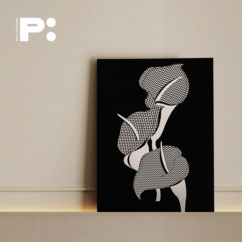 PRINT:H copyright decorative painting art micro-spray retro calla lily art decorative painting Nordic medieval retro style