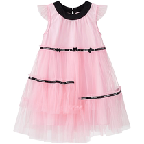 (Princess Series) Peacebird Childrens Clothing Girls Dress Summer Bow Peach Oolong Pink Fairy Dress