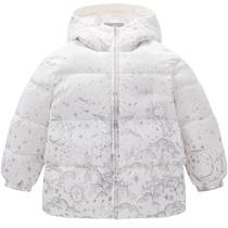(Same puff series at the counter) PEACEBIRD Childrens Clothing Girls Down Jacket Exquisitely Printed 2023 Winter Clothing New Style