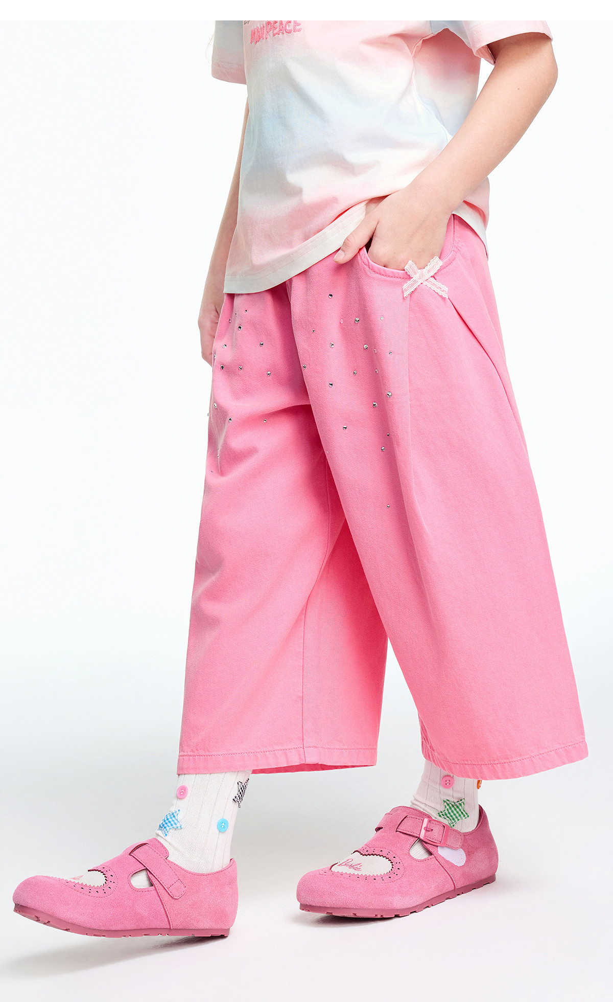 Minipeace Peacebird Children's Clothing Girls' Mid-Length Shorts Summer Thin Dopamine Style Soft Denim Pants Children's Pants — 28