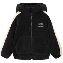 minipeace peacebird childrens clothing boys imitation lamb plush coat childrens plush coat autumn and winter bear new