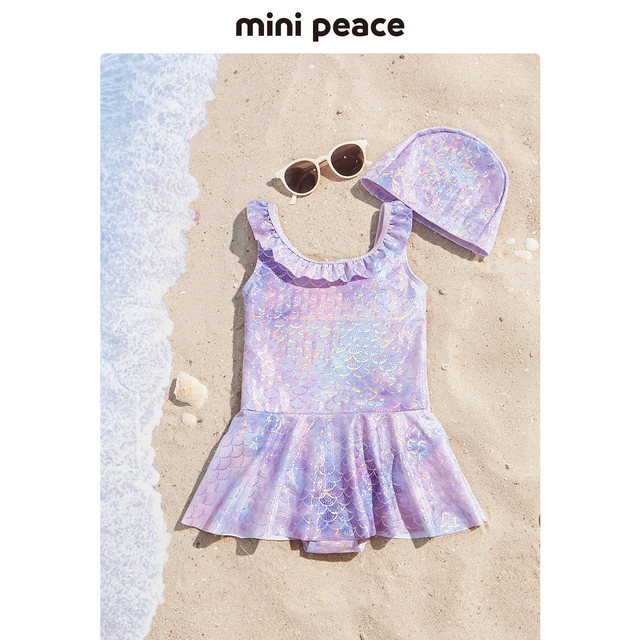 ເຄື່ອງນຸ່ງເດັກນ້ອຍ minipeace Peacebird ເດັກຍິງເດັກນ້ອຍ swimsuit mermaid fantasy scales swimsuit summer ແບບສໍາລັບເດັກຍິງ