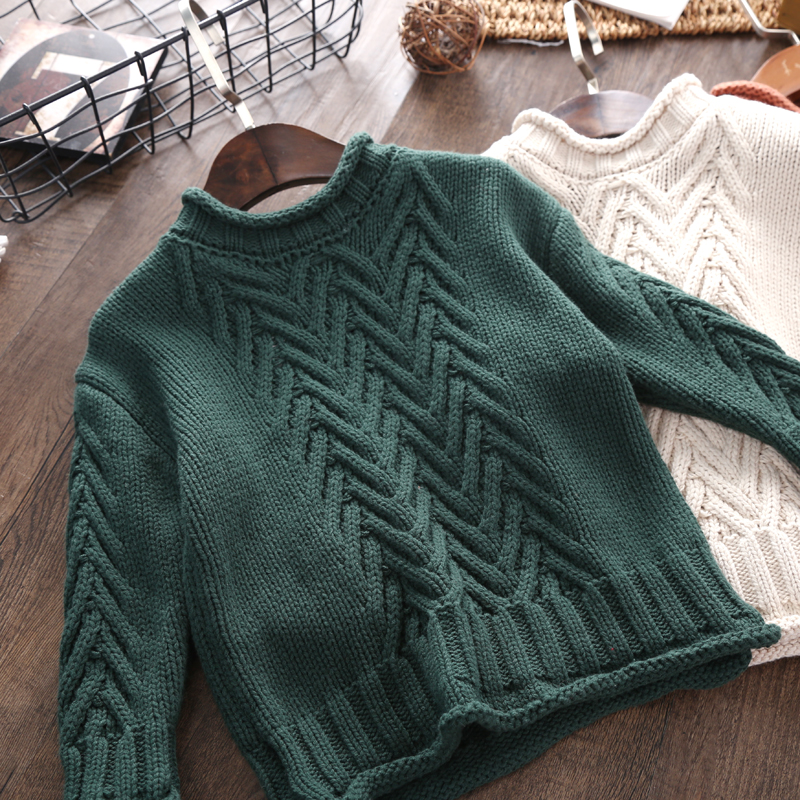 Girl Sweater Hooded Cotton Thread Bottom 2022 Autumn Winter Korean version Child minimalist wearing loose needle cardiovert sweatshirt