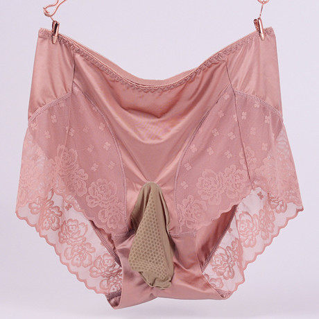 Men's jj set satin underwear lace XL sexy transparent U-shaped pouch bag elephant satin high waist briefs