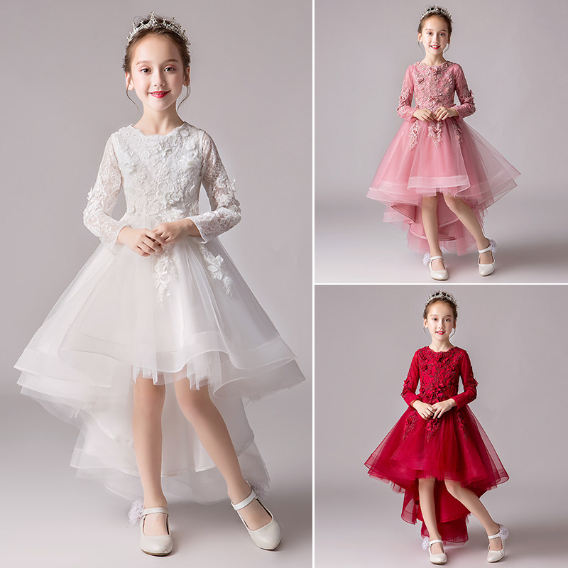 Princess Dress Girl Gown Birthday Little Girl Flowers Child Wedding presenter Children's piano for a long sleeve spring and autumn