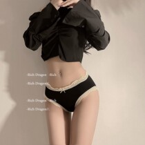 Day Ensemble Palace Briefs Female Sensations Lace Middle Waist Seamless Pure Cotton Crotch Unmarks Pure Color Triangle Pants High Bounce Big Codes