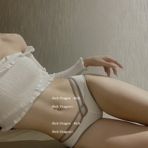 Day Ensemble Pure Cotton Briefs Female Summer Thin Low Waist Free Lace Hollow Breathable Cross with threaded triangular trouser head