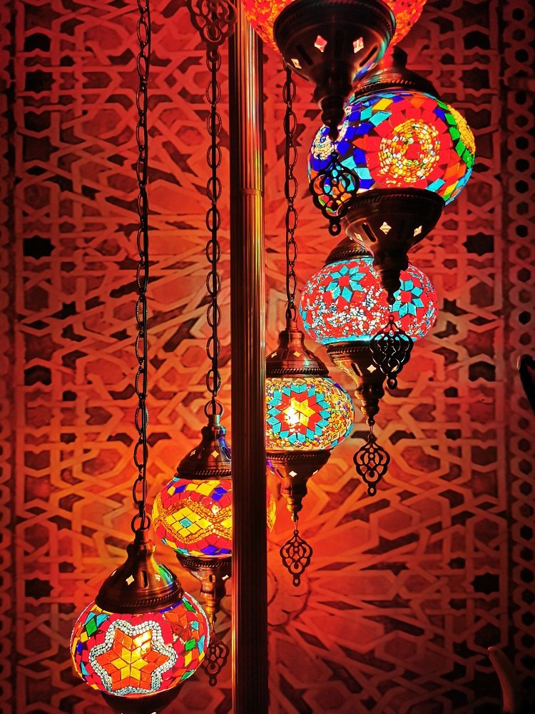 地中海复古客厅卧室浪漫异域民族风手工9头出口土耳其琉璃落地灯详情17