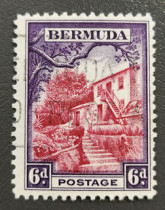 British Bermuda 1936 George V Architectural Scenery 1 Pin Engraved Plate