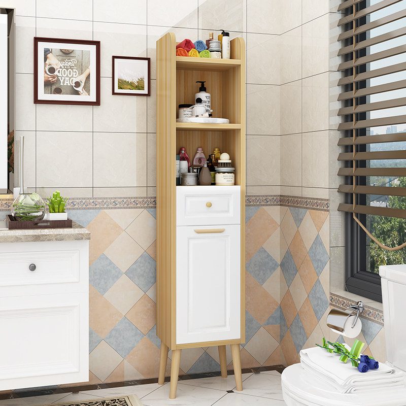 Customized Nordic bathroom floor-to-ceiling locker bathroom corner narrow cabinet side cabinet corner shelf
