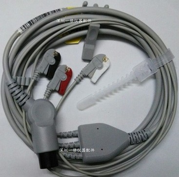 科曼STAR8000A B C E六针三导钳式夹式心电监护仪配件导联线连线