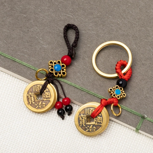 Ретро брелок, ремешок, плетеная подвеска ручной работы