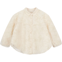 New Jiangnan Buyi childrens clothing pleated flower long-sleeved shirt 24 autumn girls jnbybyjnby1O8212240