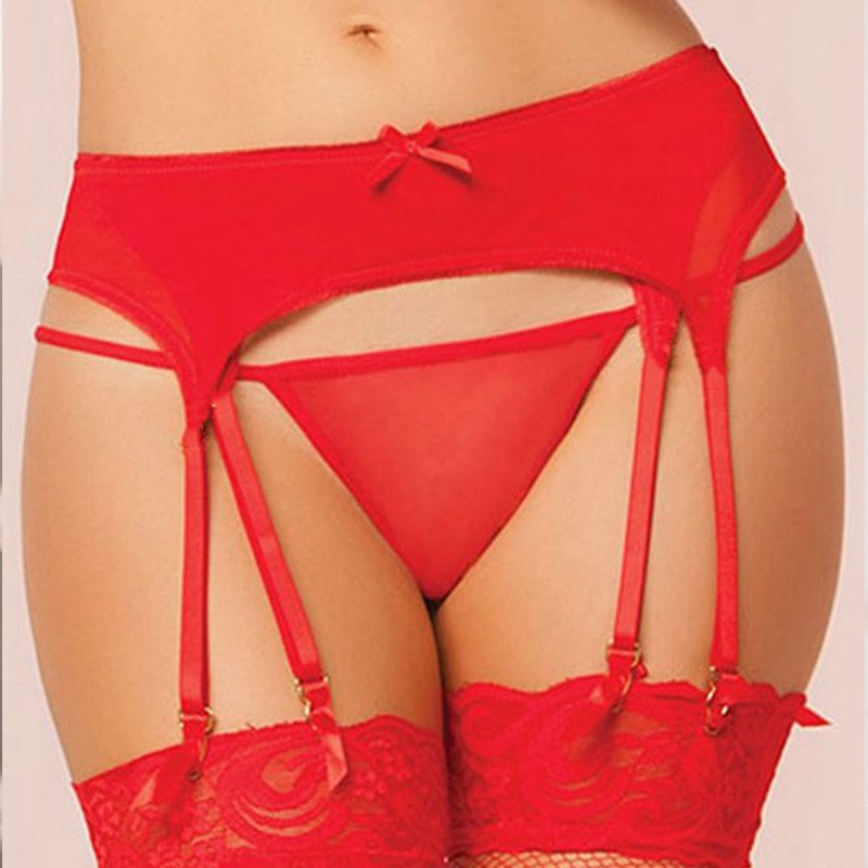 Phụ nữ châu Âu và Mỹ cỡ lớn đôi garter đôi vớ chống trượt garter phụ kiện đồ lót kẹp nhựa hoang dã dây nịt bít tất phối ren nơ màu trắng