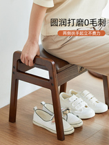 Solid wood changing shoes stool cushions thickened soft bag Hyun in doorway Home Armrest Chairs American Small Bench Short Bench