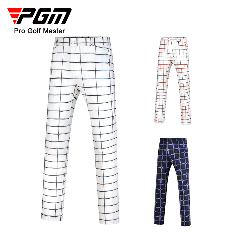 【Two Pieces 20% off】Pgm Golf Pants Men's Plaid Pants Waterproof Men's Pants Sports Golf Pants Clothing Men's Wear