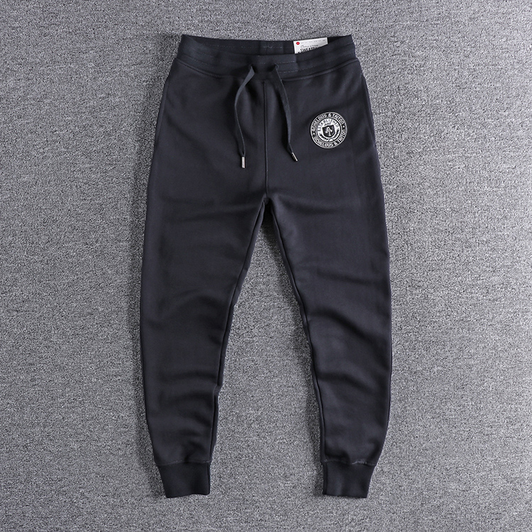 Fall jogger slow running pants men's bunches sports pants tide washed sweater youth Europe and America casual thick cotton pants