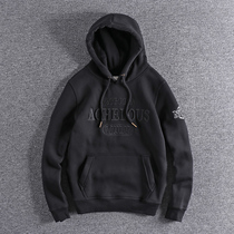 Cashmere warm sweater mens winter embroidery hooded leisure couple sweater trend ins men hoodie