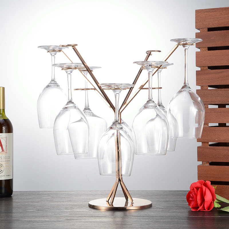 Nordic stainless steel high - foot glass rack wine champagne wine glass frame hangs household fashion and simple modern
