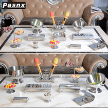Bar KTV table supplies Full set of ice bucket snacks Fruit plate Toothpick tube paper towel Microphone stand seat tie pot Stainless steel